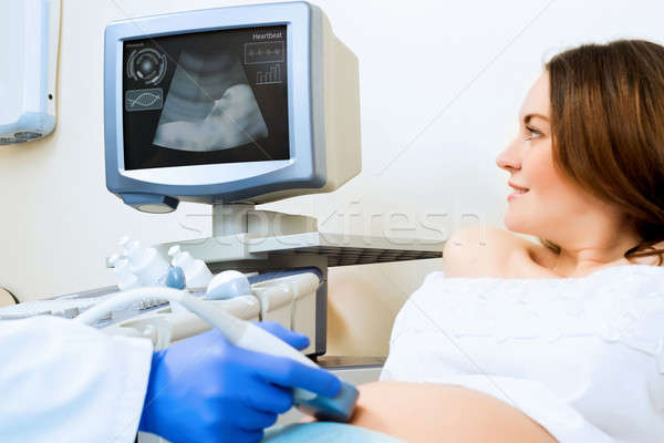 ストックフォト: 妊婦 · 受付 · 医師 · 小さな · 超音波 · 健康