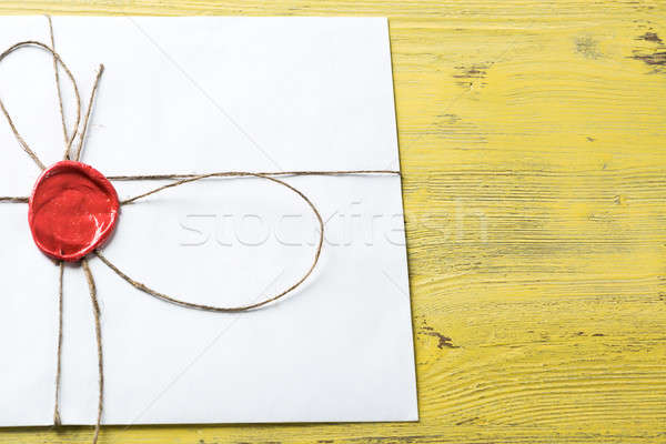 Lettre sceau table vieux enveloppe cire [[stock_photo]] © adam121