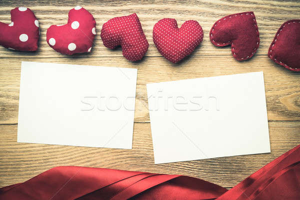 Blanco papier schrijven bericht liefde harten vel Stockfoto © adam121