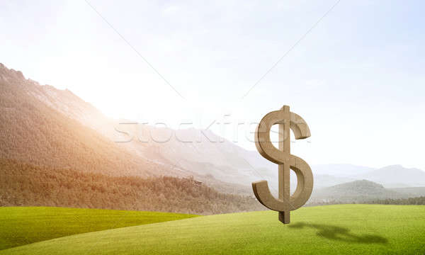 Money making and wealth concept presented by stone dollar symbol Stock photo © adam121