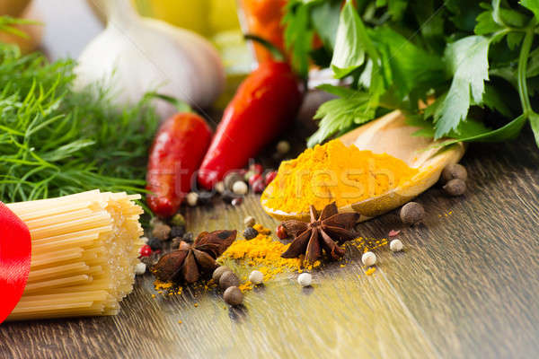 Italian spaghetti and vegetables Stock photo © adam121