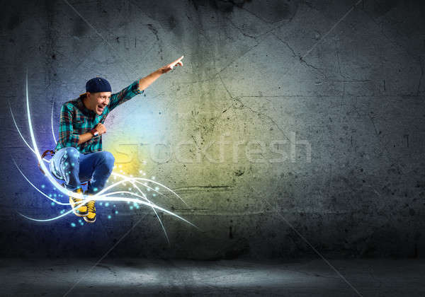 Tancerz obraz młody człowiek taniec kolaż Zdjęcia stock © adam121