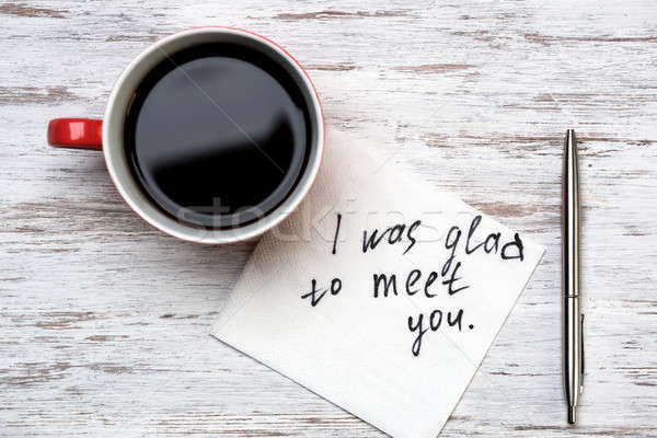 Romantic message written on napkin Stock photo © adam121