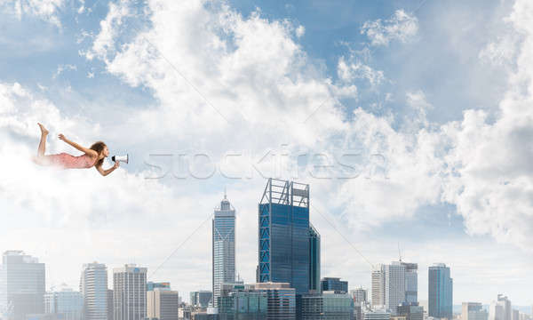 свободный экспресс мегафон Flying высокий Сток-фото © adam121