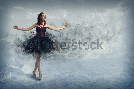 балерины красное платье страстный женщину танцовщицы цветок Сток-фото © adam121