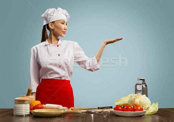 Stock photo: Asian female chef