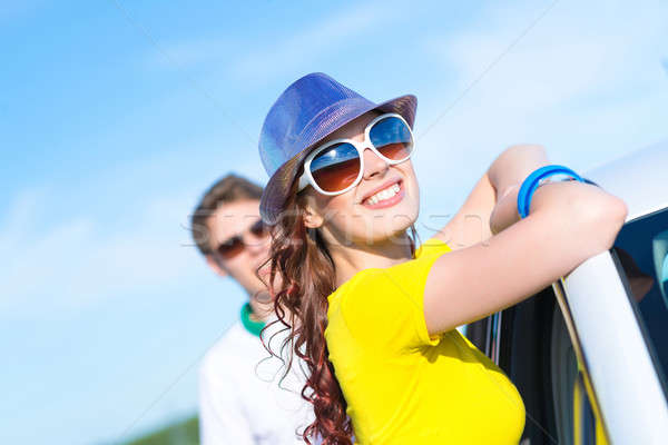 young attractive woman in sunglasses Stock photo © adam121