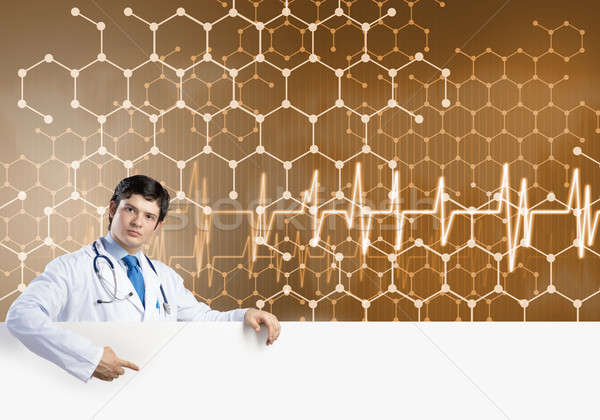 Doctor with banner Stock photo © adam121