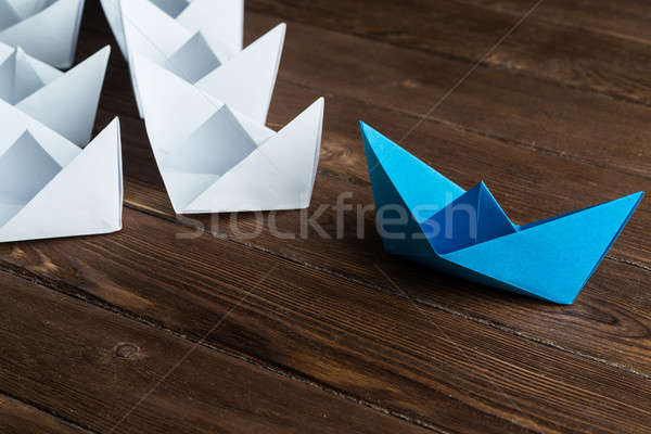 Iş beyaz renk kâğıt tekneler Stok fotoğraf © adam121
