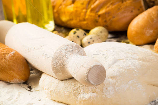 flour, eggs, white bread, wheat ears Stock photo © adam121