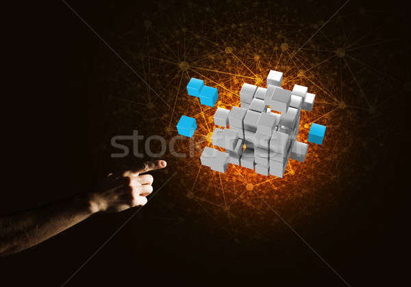 Idea of new technologies and integration presented by cube figure Stock photo © adam121