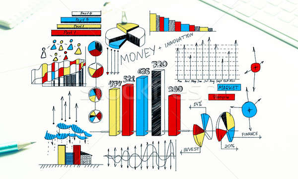 Terv jövedelmező üzlet szín üzleti stratégia rajz Stock fotó © adam121