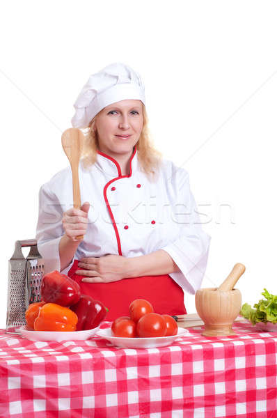 Stock photo: attractive woman cooks
