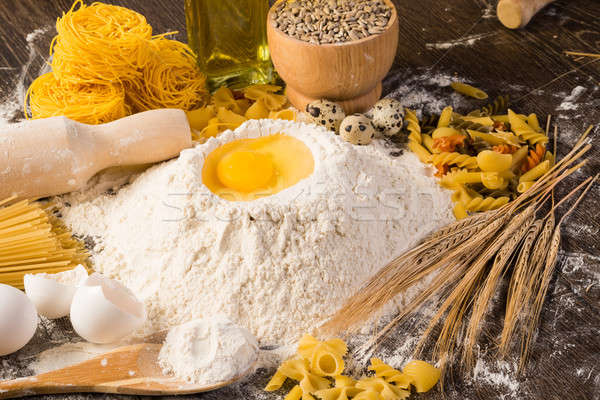 Mąka jaj pszenicy cieszyć się domowej roboty żywności Zdjęcia stock © adam121