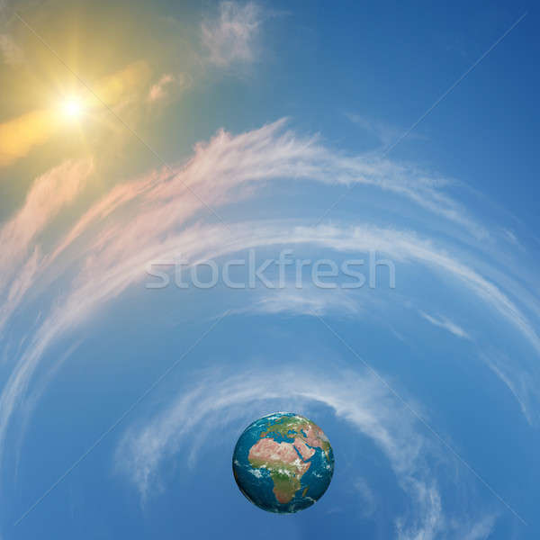 Stockfoto: Aarde · aarde · planeet · communie · afbeelding · wolken