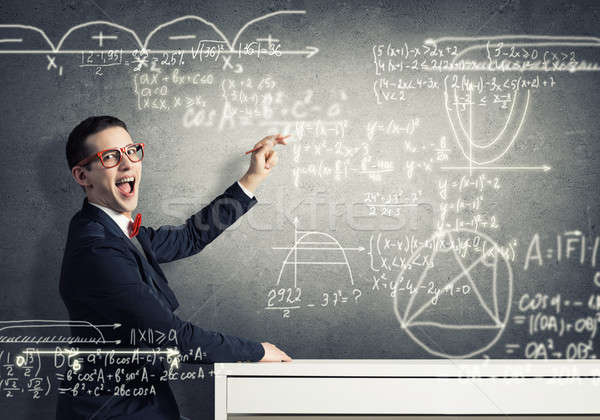 Student drawing science formulas Stock photo © adam121