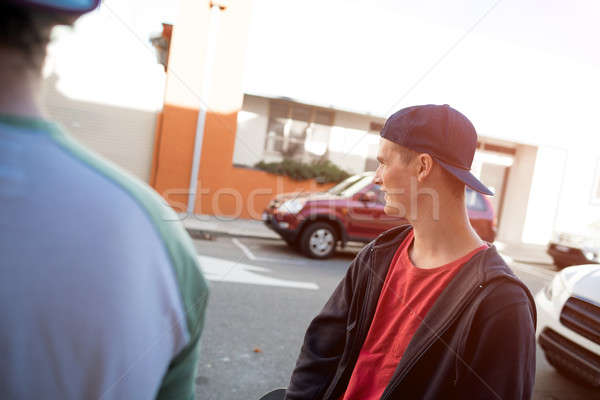 Handsome guy with skateboard Stock photo © adam121