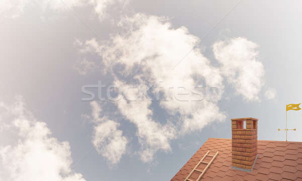 House roof as concept of suburbian real estate and construction. Stock photo © adam121
