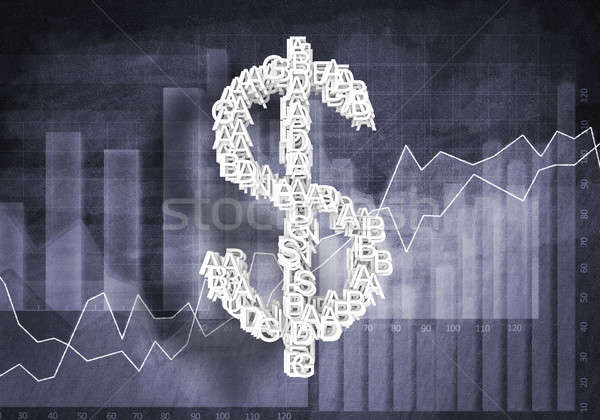 Zdjęcia stock: Dolar · waluta · duży · symbol · wykresy