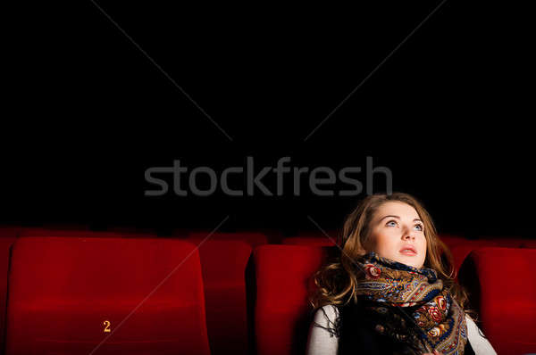 young attractive woman sitting in a cinema Stock photo © adam121