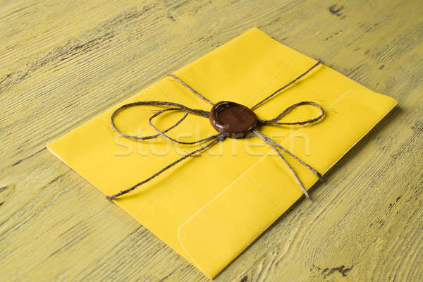 Carta selar tabela amarelo envelope cera Foto stock © adam121