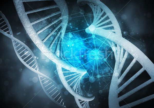 ストックフォト: DNA鑑定を · 分子 · 背景 · 画像 · コンピュータ · 医療