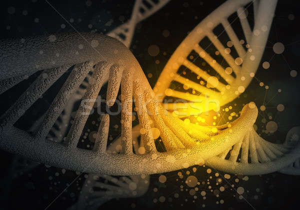 Stock photo: DNA molecules background, 3D rendering