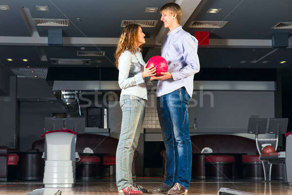 Bowling Guy jouer ensemble femme [[stock_photo]] © adam121