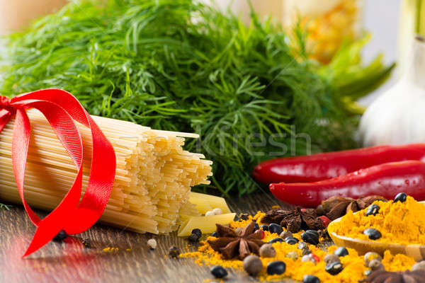 итальянский спагетти овощей пасты специи Сток-фото © adam121