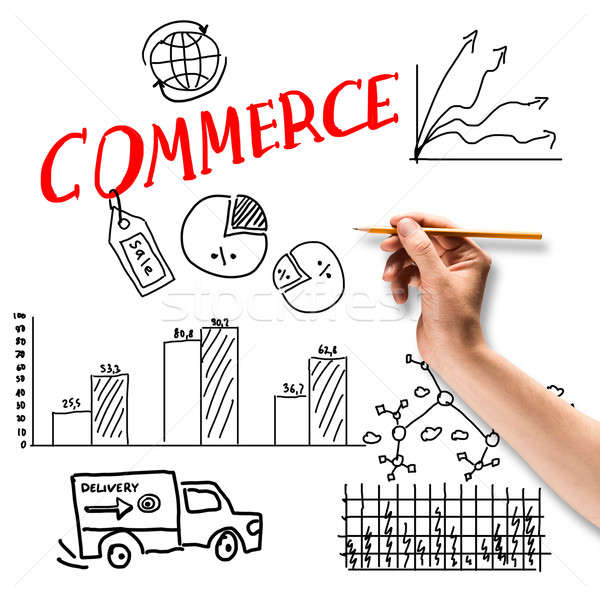Commerce działalności strony rysunek farbują ceny Zdjęcia stock © adam121