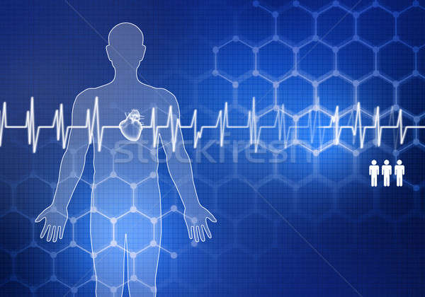 Serca opieki cyfrowe obraz kardiogram kolor Zdjęcia stock © adam121