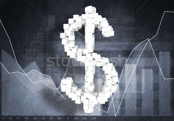 Dólar moeda taxa grande símbolo gráficos Foto stock © adam121