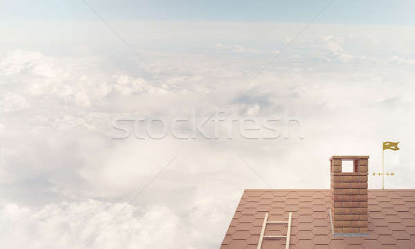 House roof as concept of suburbian real estate and construction. Stock photo © adam121
