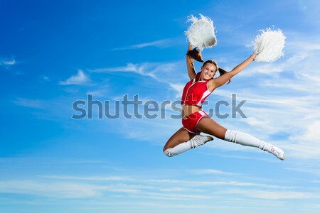 Cheerleader fille sautant ciel bleu mode Aller [[stock_photo]] © adam121