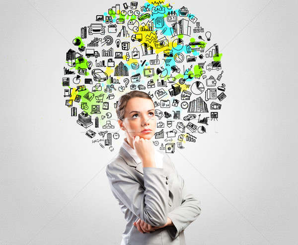 thinking business woman Stock photo © adam121