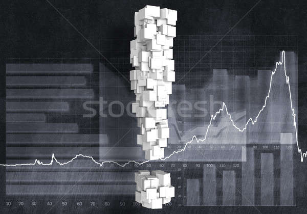 Questione finanziaria crescita grande punto esclamativo grafici Foto d'archivio © adam121