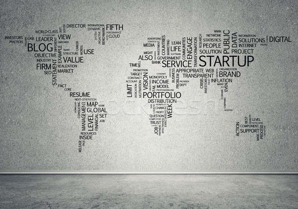 World map in typography Stock photo © adam121