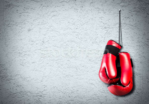 Box sport boxkesztyűk akasztás fal fitnessz Stock fotó © adam121