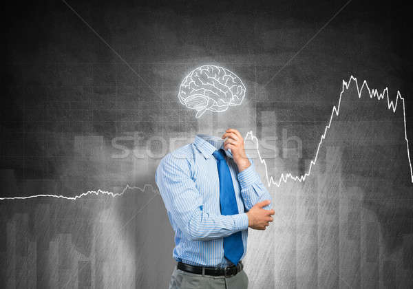 Brain headed businessman Stock photo © adam121