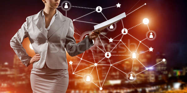 Concept of modern business networking that connect and cooperate people Stock photo © adam121