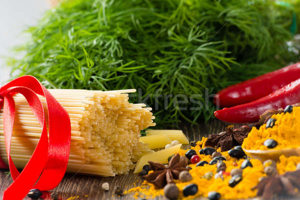 Italiano espaguete legumes macarrão temperos Foto stock © adam121