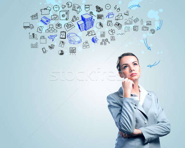 thinking business woman Stock photo © adam121