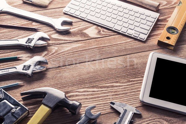 Foto stock: Reparación · servicio · solicitar · variedad · herramientas · constructor