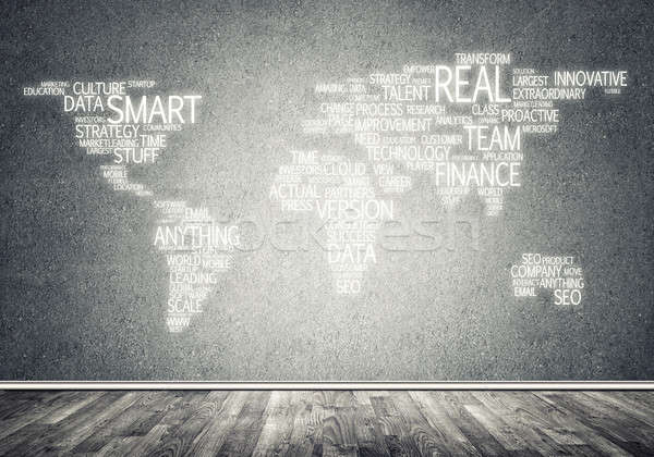 Stock photo: World map in typography