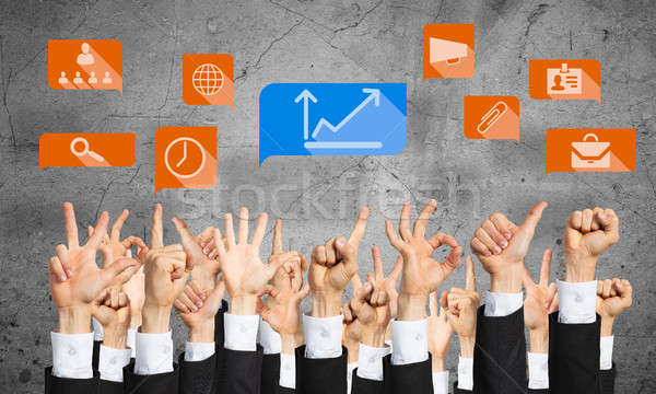 Set of hand gestures and icons Stock photo © adam121