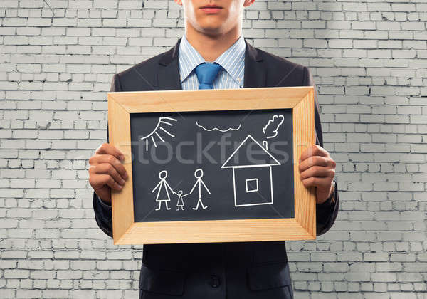 Stock photo: Businessman with frame