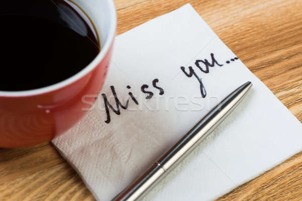 Romantic message written on napkin Stock photo © adam121