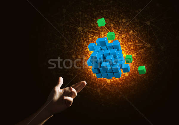 Idea of new technologies and integration presented by cube figure Stock photo © adam121