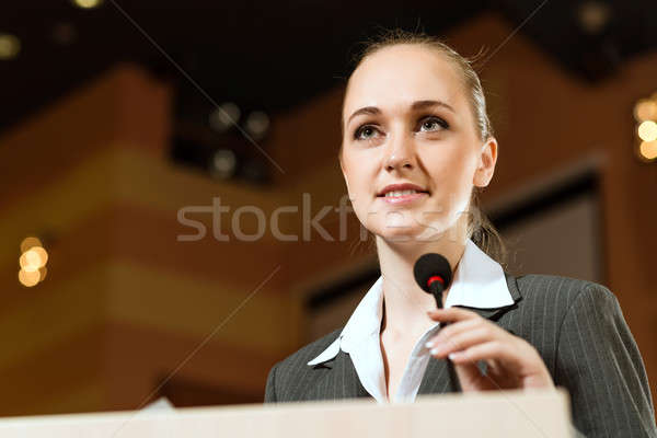 portrait woman presenter Stock photo © adam121