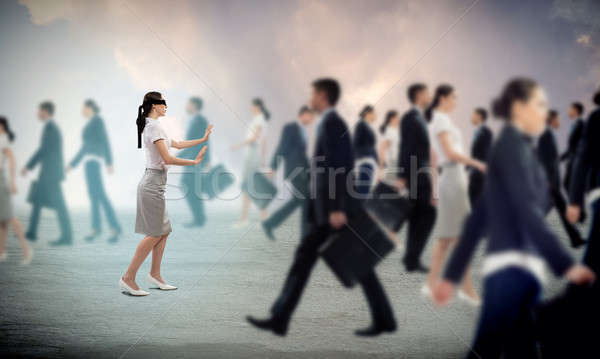 young blindfolded woman Stock photo © adam121